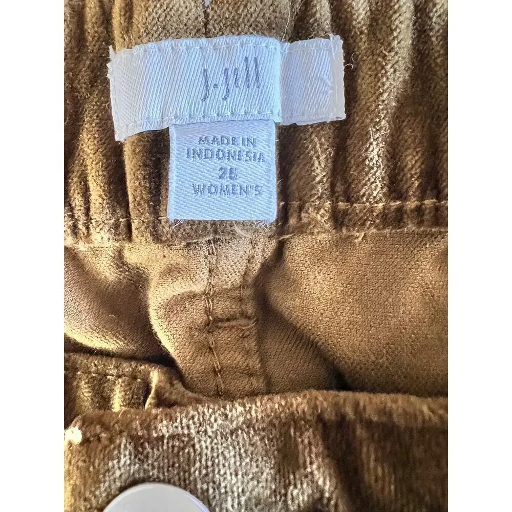 J Jill Brown Velour Pants Straight Leg Elastic Waist Stretch Size 26 - Picture 5 of 8